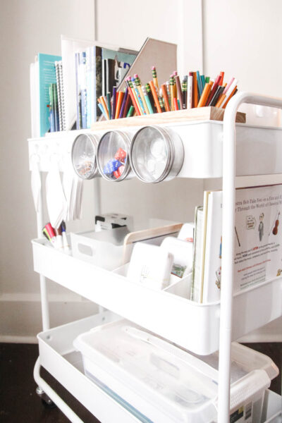 Our Homeschool Cart Organization | A Beautifully Wrecked Life